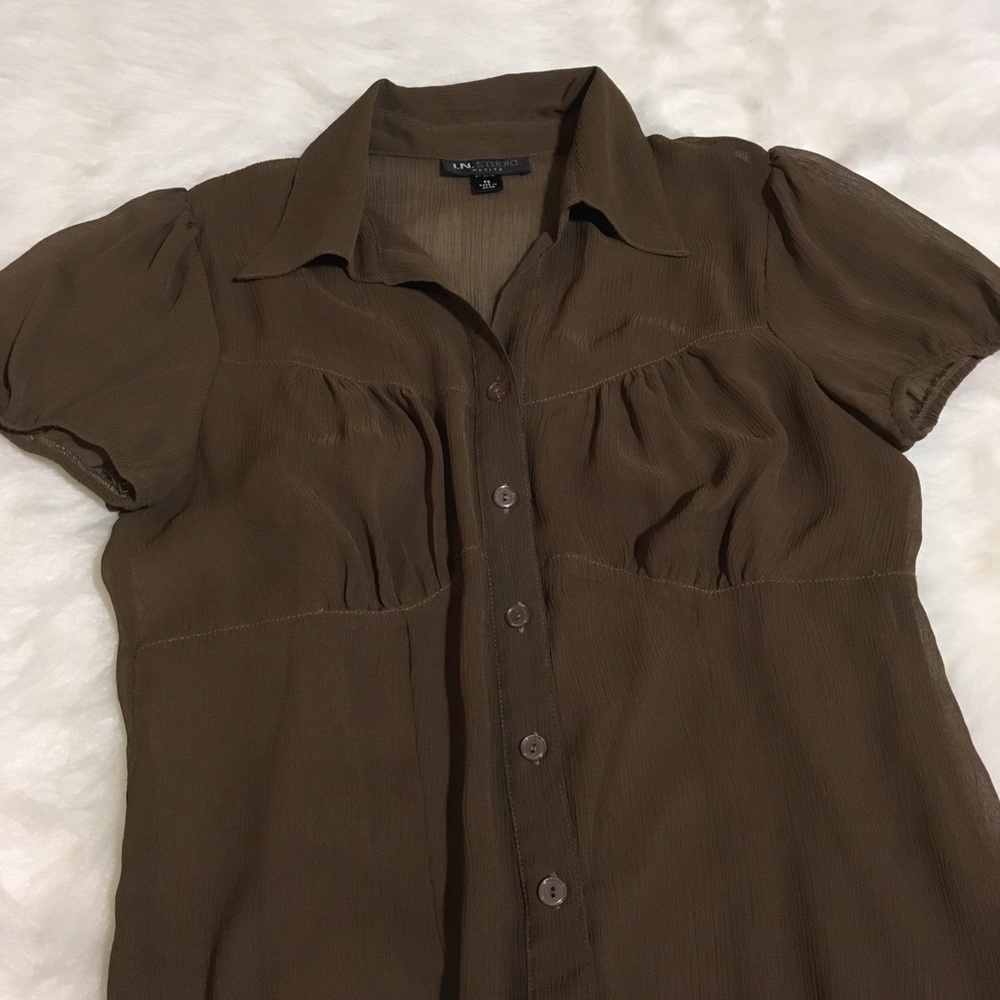 [I.N. Studio] Sheer Blouse and Attached Cami